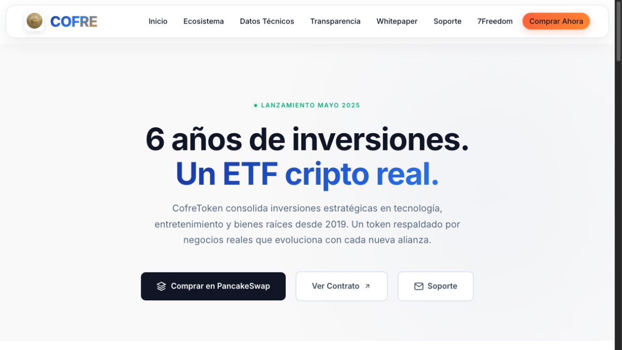 Current public CofreToken page